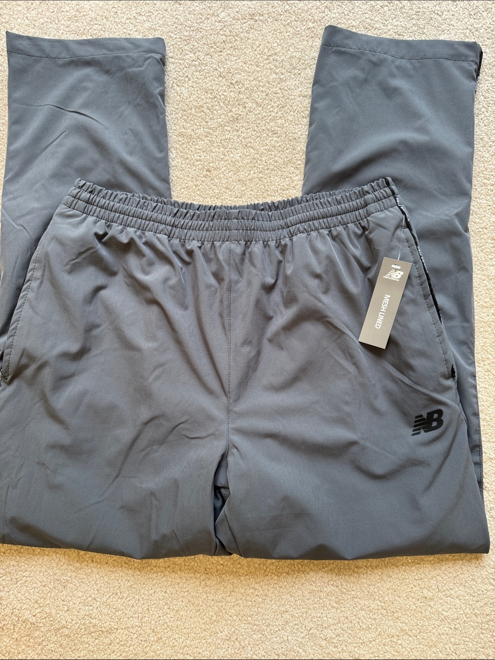 New Balance Men's Charcoal Gray Athletic Track Pantswith mesh lining